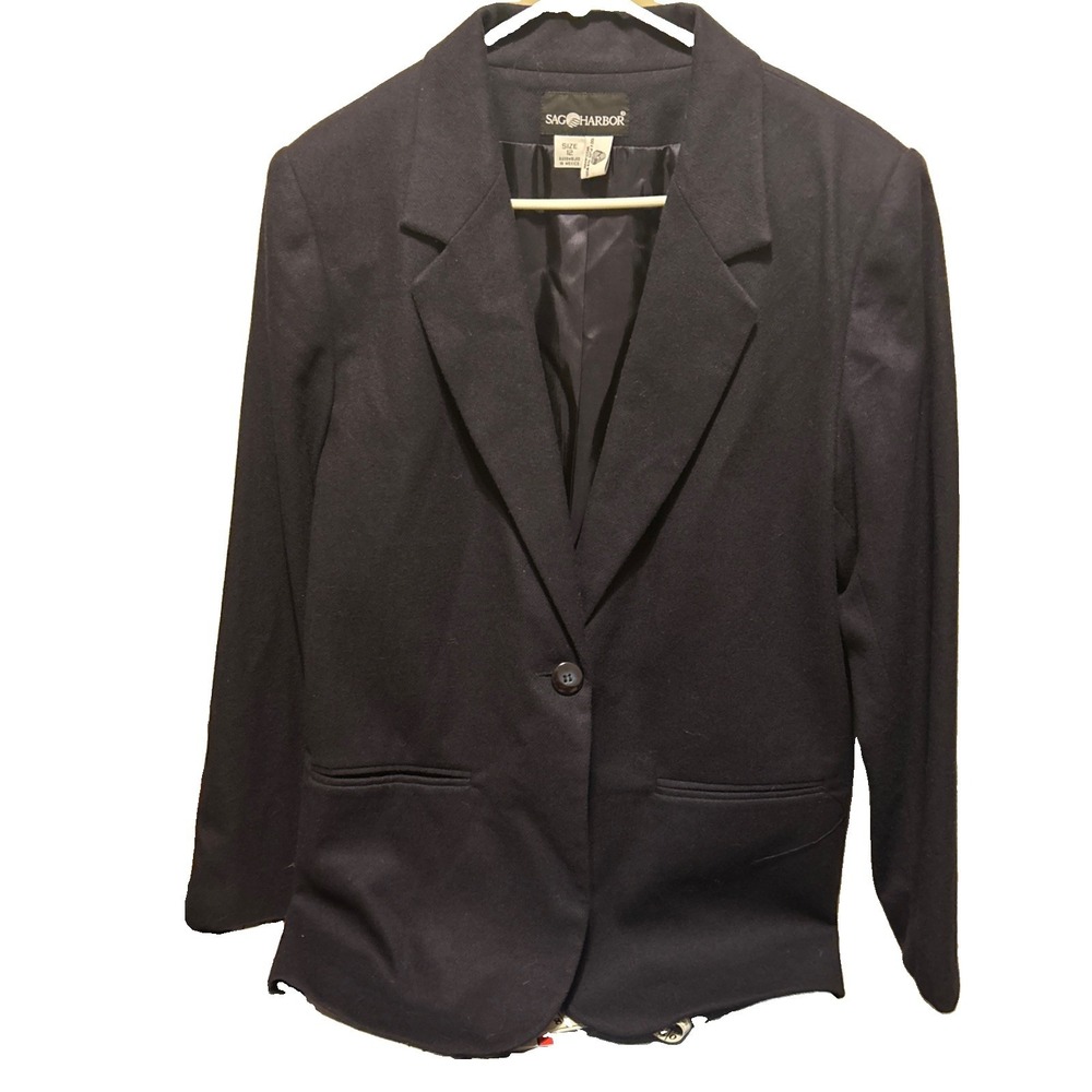 Sag Harbor Women's Navy Blue Blazer Jacket S 12 100 % new wool babydoll corset